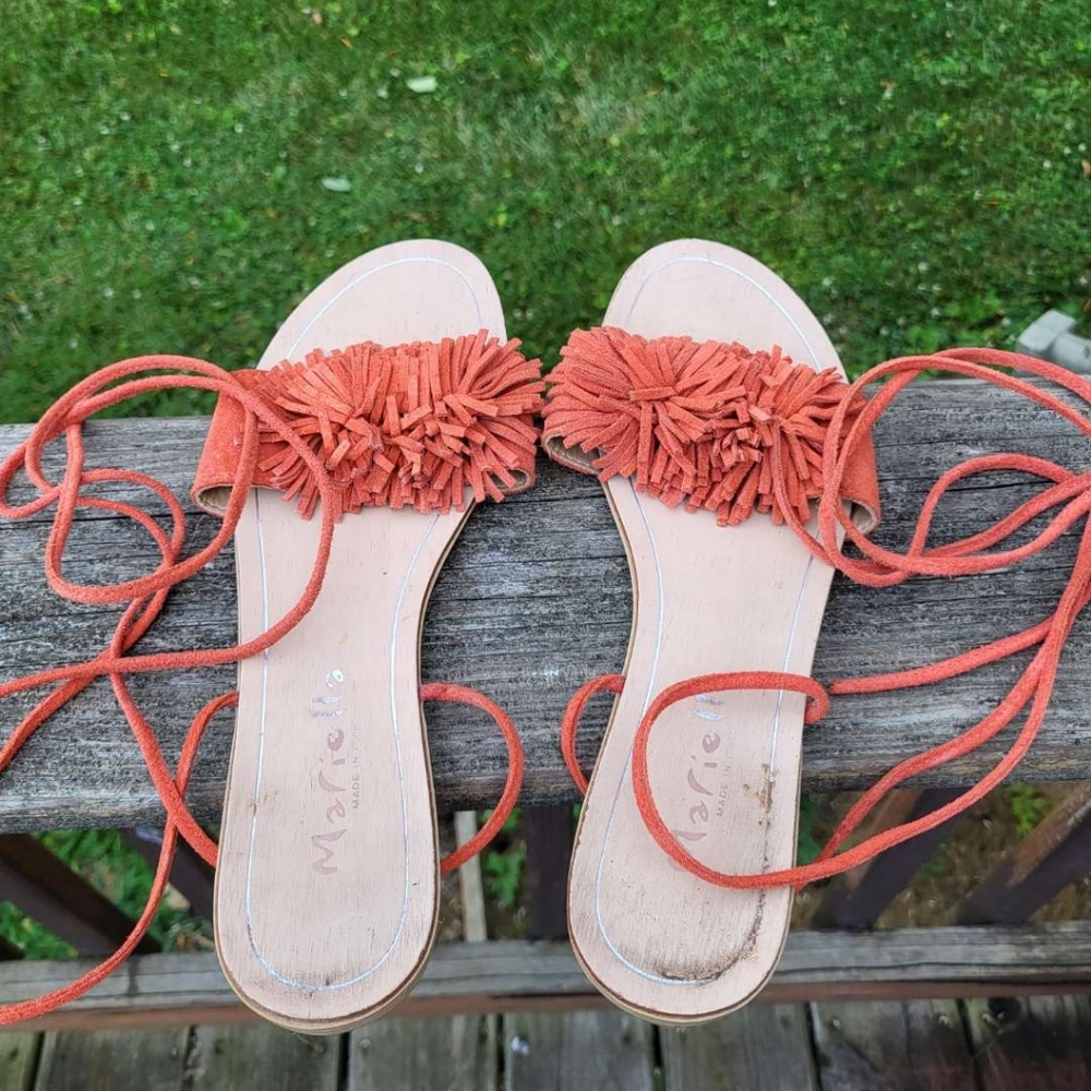 Mariella Orange Gladiator Sandals Size 7/8